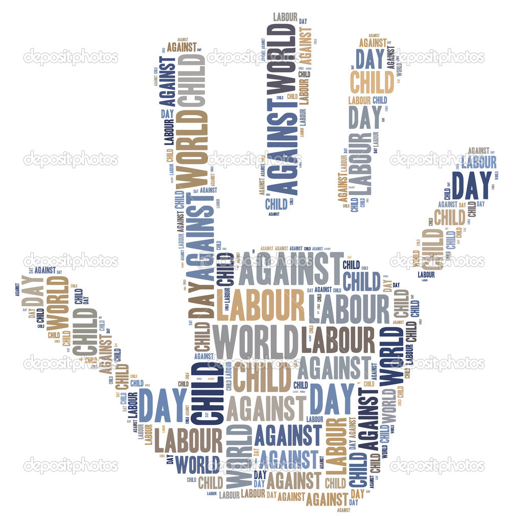 Word cloud related to World Day Against Child Labour